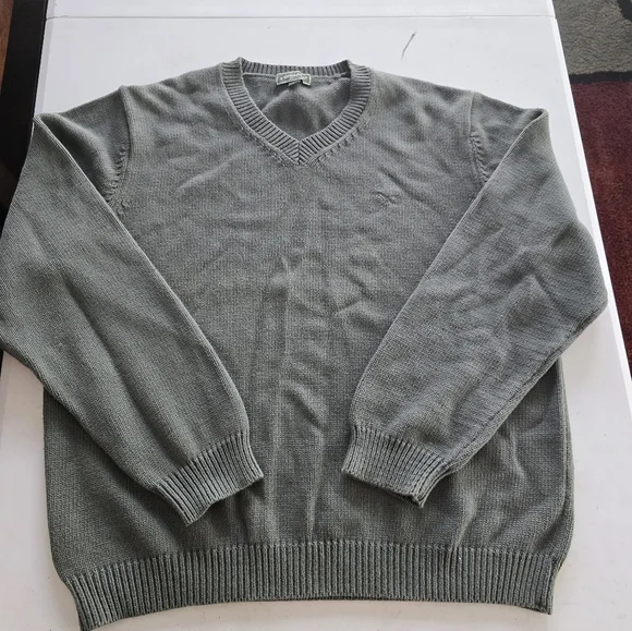 Eddie Bauer Sweater Men Sz L Green  Long Sleeve Crew Neck Knit Pullover - Picture 3 of 12